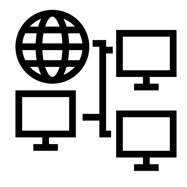 A diagram showing the internet connecting devices together